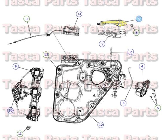 Oem lh rear door exterior handle jeep grand cherokee dodge durango #1sp27kbuac