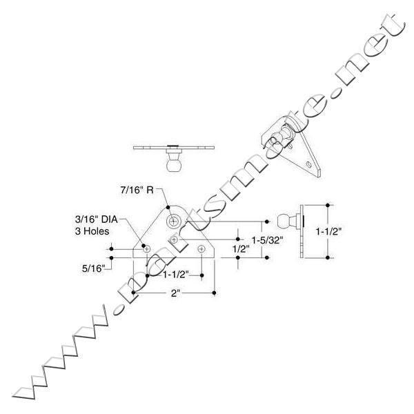 Attwood sl3hbp37 gas spring mounting hardware / gas spring brkt.