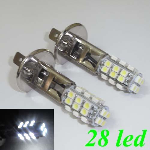 2pcs the real high power constant current h1 car led light pure white 28 led new