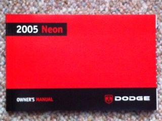 2005 dodge neon owners manual