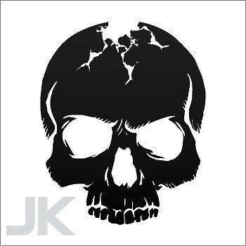 Decals sticker skull skulls jawless cracked head 0502 abfzz