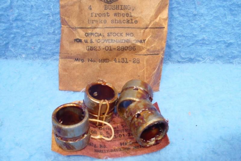 4 nos harley front brake shackle bushings 4131-28