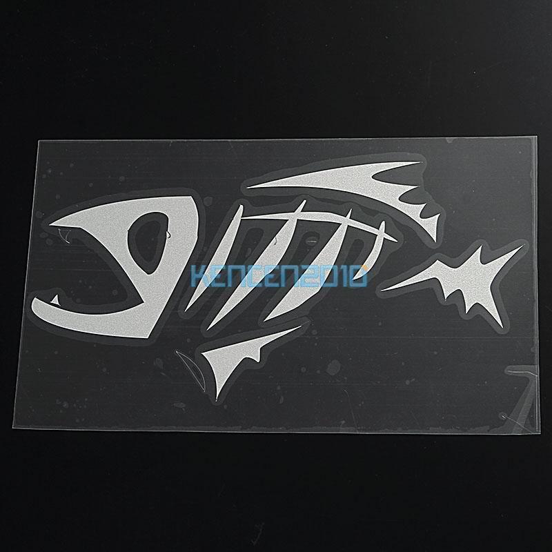1x white fish bone decal decor drift  funny car  window vinyl sticker removable