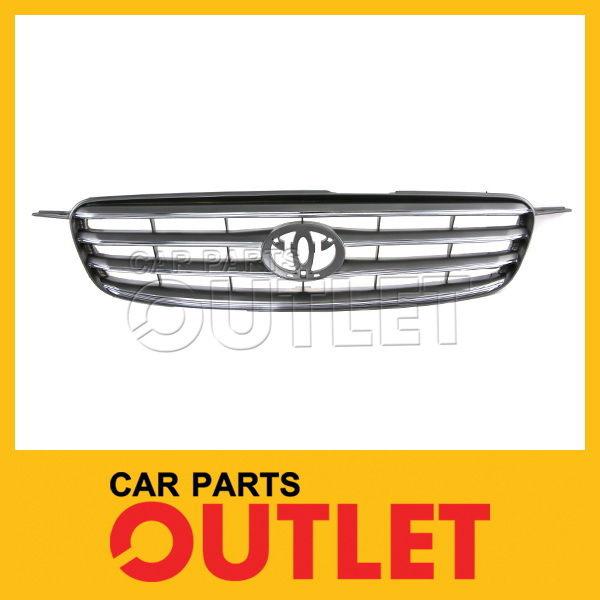 2003-2004 toyota corolla front grille to1200244 new chrome frame cross bar grid