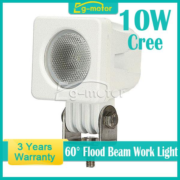 10w cree flood beam led work light lamp 800lm car jeep truck atv moto bike suv