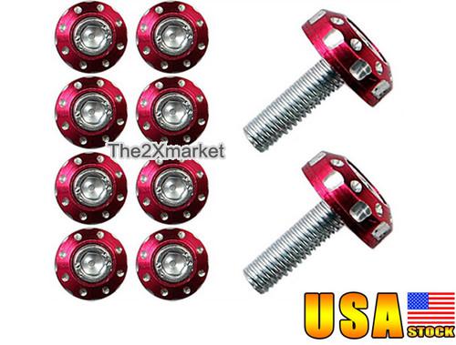 Universal 6mm red screws for motorcycle windscreen body fairing decoration 10pcs