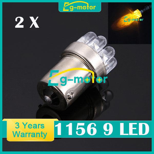 2x yellow ba15s 1156 382 g18 9 led tail brake turn signal light bulb lamp dc 12v