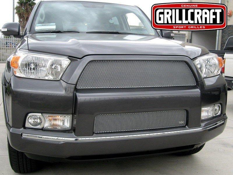 2010-2013 toyota 4runner grillcraft upper & lower silver 2pc grille mx grills 