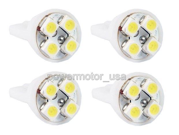 New 4pcs white led light bulbs t10 194 168 w5w 4 smd car lamp side wedge pw009-4