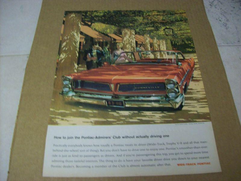 1963 pontiac bonneville 2 dr. advertisement, vintage ad 