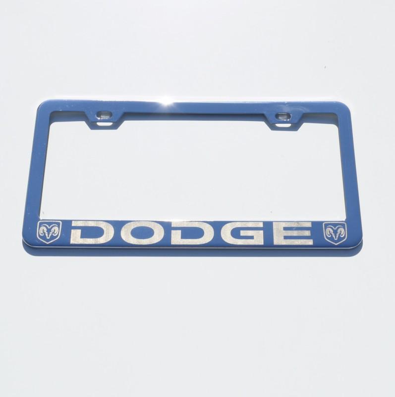 Dodge chrome silver license plate frame full laser 100% high quality engrave new