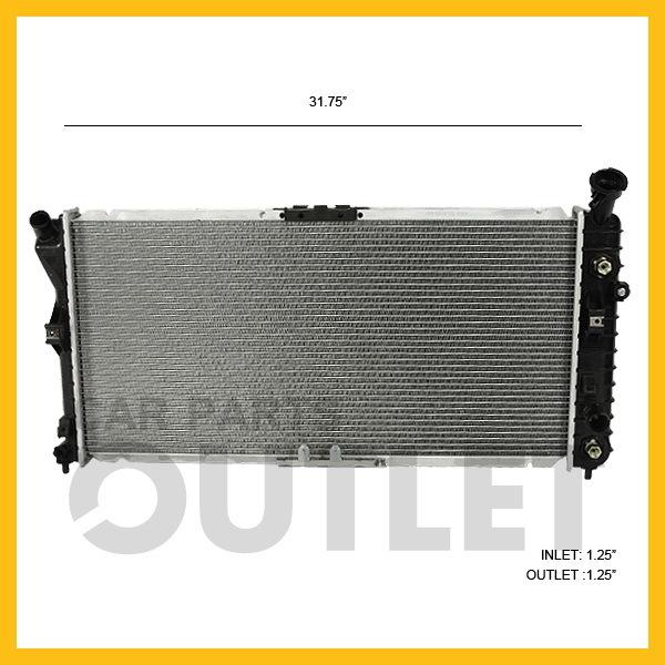 00-03 impala regal 3.8l v6 radiator metric toc fits 89018542 sae threads at 2343