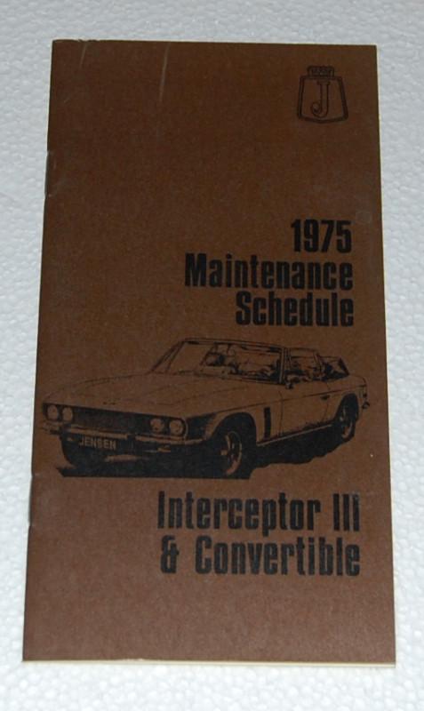 Jensen interceptor maintenance schedule