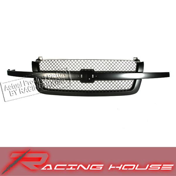 03-05 chevy silverado ss smooth black finish front grille grill replacement kit