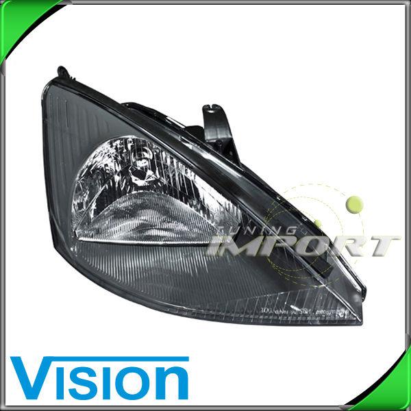 Passenger right side headlight lamp halogen assembly gray bezel 03-04 ford focus