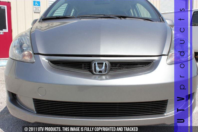 2007 - 2008 honda fit black upper & bumper 3pc combo. billet grille kit 07 08