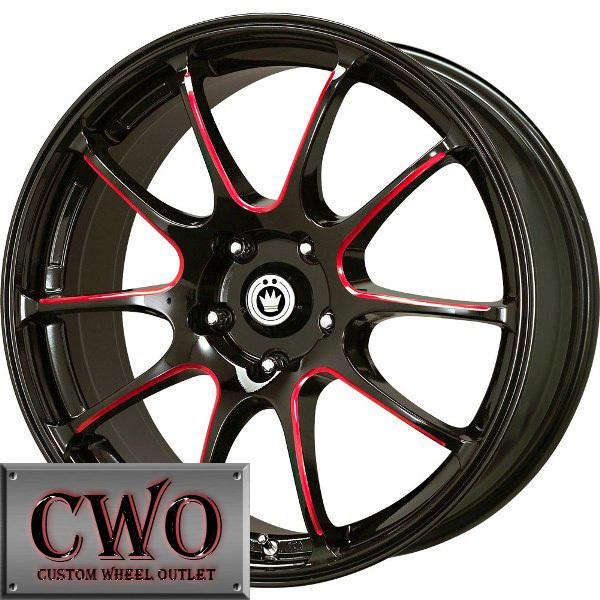 17 black konig illusion wheels rims 5x100 5 lug jetta golf prius tc tt vibe gti