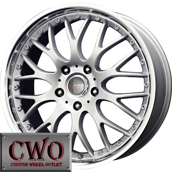 17 silver drag dr-19 wheels rims 5x100/5x114.3 5 lug civic mazda 3 6 wrx accord