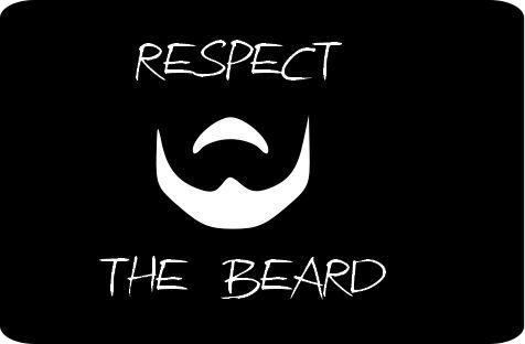 White vinyl respect the beard decal window sticker 6" tall facial hair goatee