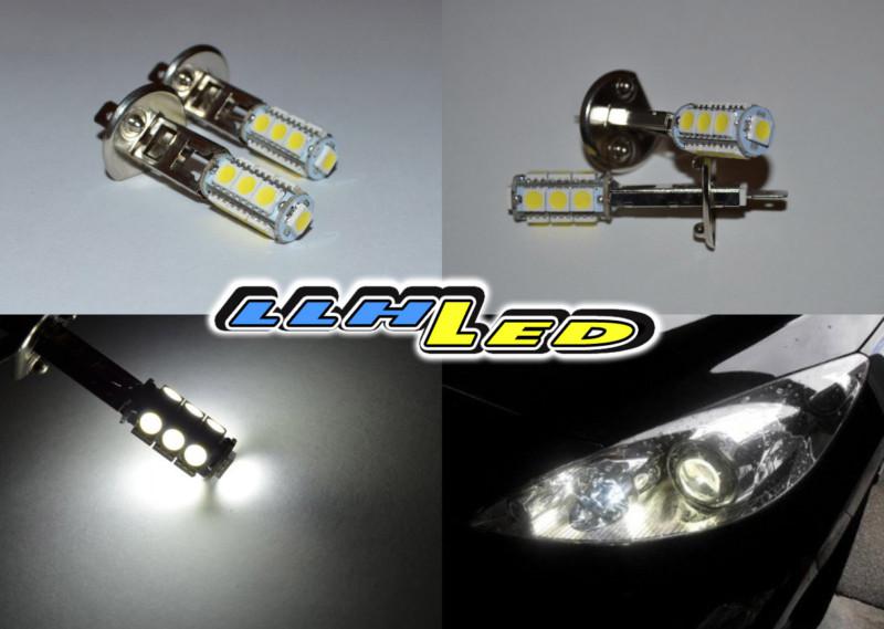 2 x 13 5050 smd led h1 smd bulb drl white fog driving lights bumper lamps 