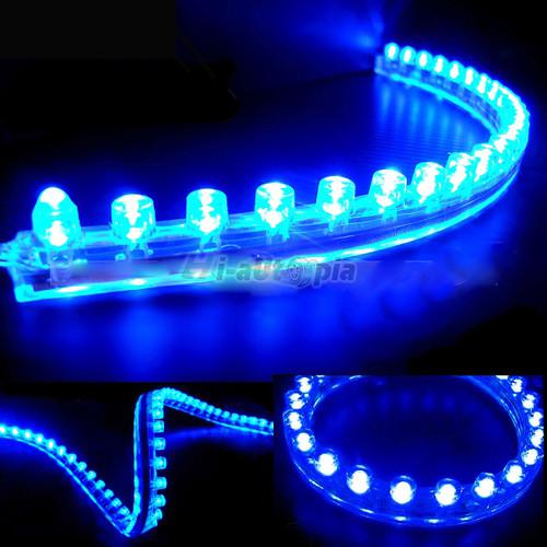 10x new 24 led light strip car 12v grill blue blub flexible