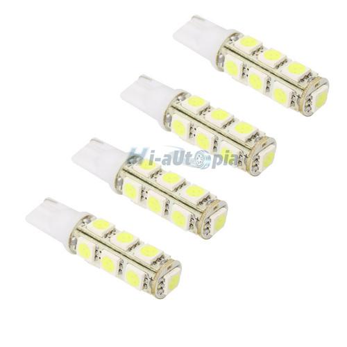 New 4pcs 13 led smd car light 12v 5050 t10 w5w 194 501 158 168 bulb lamp white