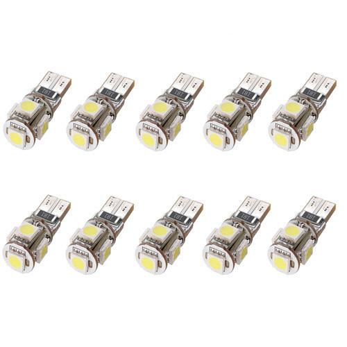 10x canbus t10 194 168 w5w 5050 5 led smd white car side wedge light bulb mini