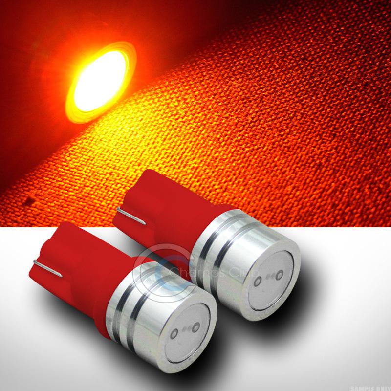 2pc amber/orange t10 wedge 1 watt smd led light bulb 2450 2652 2921 2825 w5w 12v