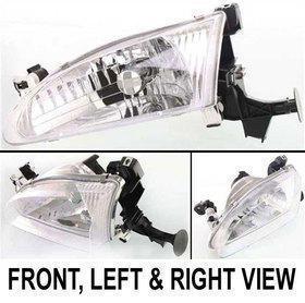 Clear lens new head lamp with bulbs left hand halogen lh driver side 8115002050