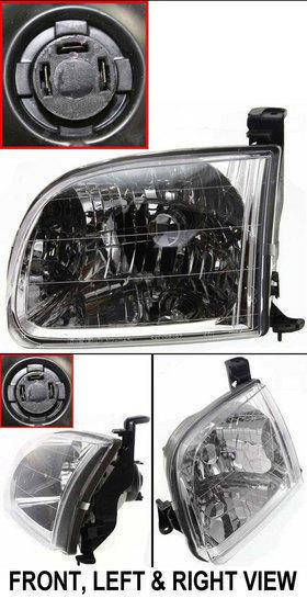 Clear lens new head lamp with bulbs left hand halogen lh driver side 811500c010