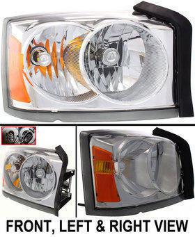 Clear lens new head lamp with bulbs right hand halogen rh passenger side car