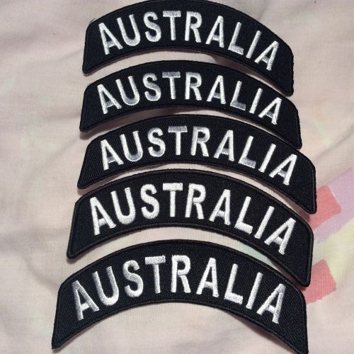 5 x australia  rocker patches  leather jacket vest sew/iron  biker patch men&#039;s