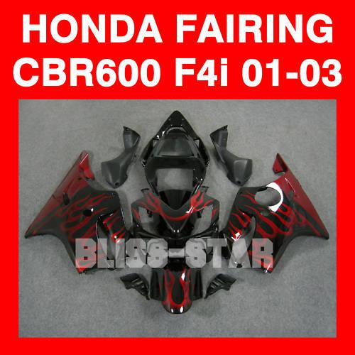 Injection fairing red flame bodywork fit cbr600f4i cbr600 f4i 2001-2003 24f w7