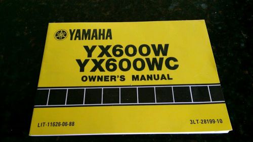 1988 1989 yamaha yx600 owners manual yx 600 w &amp; wc