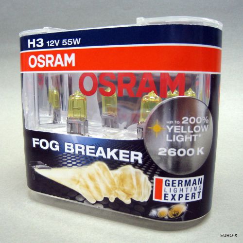 H3 osram 12v/55w fog breaker 2600k yellow globes fog spot bulb #ewa1 x 2 pcs