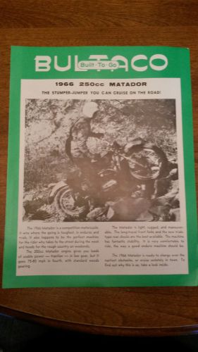 Vintage bultaco built to go 1966 250cc matador brochure