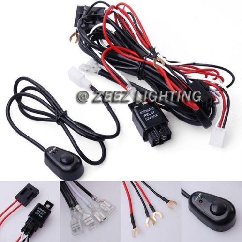 Fog light relay harness wire kit hid led lamp worklamp spot work driving bar c08