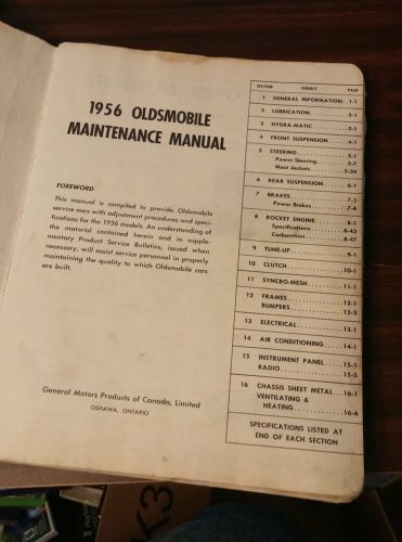 1956 oldsmobile 88 super 88 98  maintenance manual