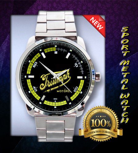 Triumph motorcycle sport touring bike logo on sport metal watch