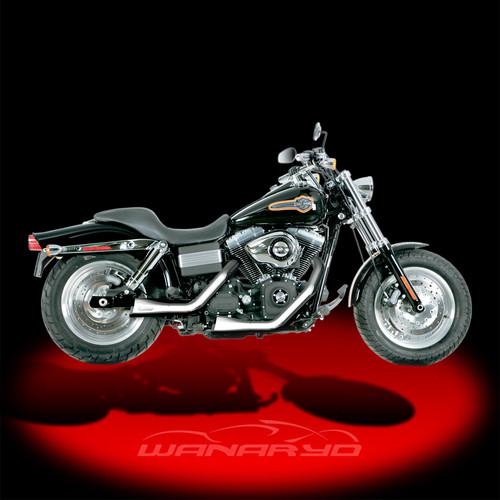 Akrapovic open line 2-into-2 exhaust systems,chrome for 2006-2011 harley dyna