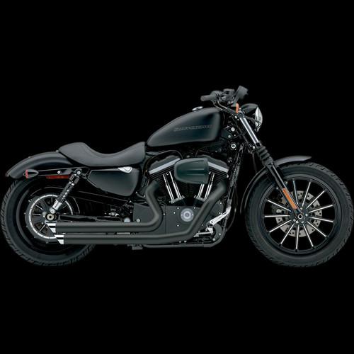 Speedster exhausts w/powerport,slash down black for 2007-2013 harley sportster