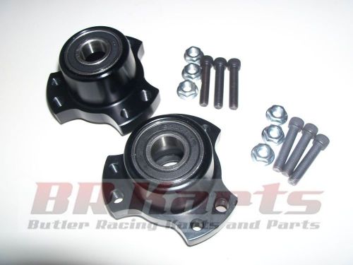 Set of 2 black front wheel hubs, 5/8&#034; racing go kart, cart stool midget