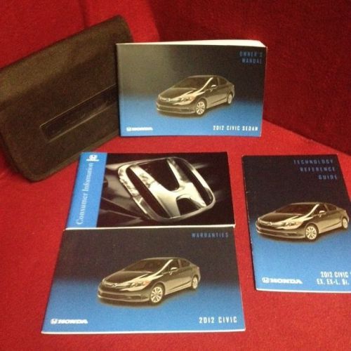 2012 honda civic coupe owners manual with service and warranty manual and case