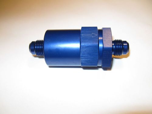 Fuel filter, inline cleanable element  08an an08 blue anodized alum