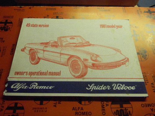 Alfa romeo spider 1981 owners manual