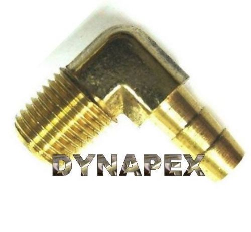 3/8 barb x 1/8&#034; male npt brass 90° elbow water oil gas air fuel boat fitting _4y