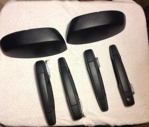 2013 chevy silverado door mirror cove & door handles  texture black oem