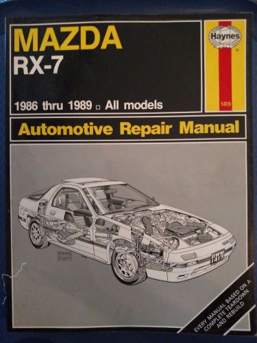 Haynes repair manual 1419 - mazda rx-7   1986-1989