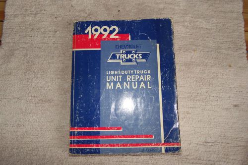 1992 light duty chevrolet truck unit repair service repair shop manual