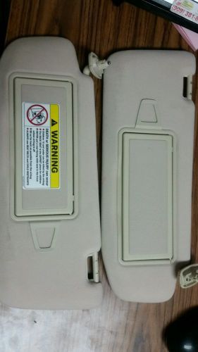 06 mercedes w221 s550 front left &amp; right sun visor sunvisors oem set 2 tan